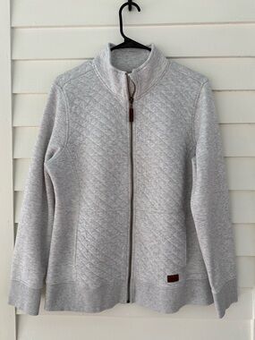L.L.Bean | Women’s Quilted Full Zip Sweatshirt Jacket Gray Size Large
